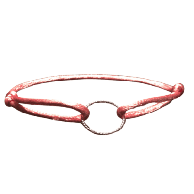 roze satijnen armband silver