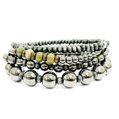 antraciet stack armbanden