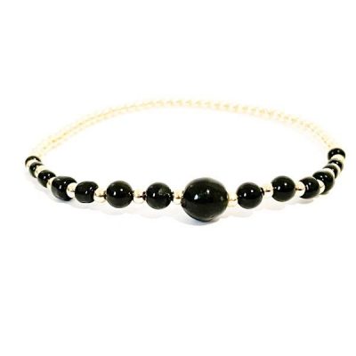 black gemstone armband gold