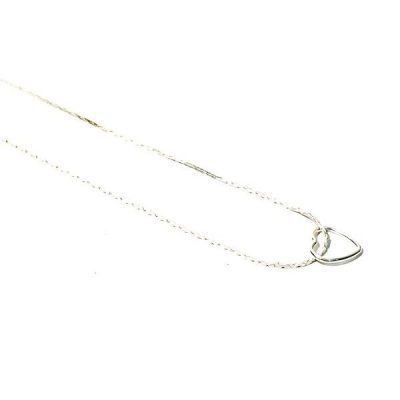 ketting silver hart 42 cm