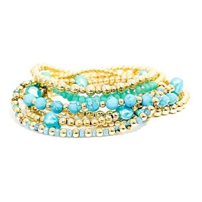 turquoise stack armbanden