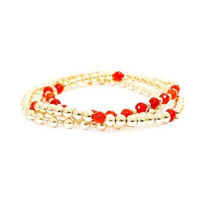 golden red stack armbanden