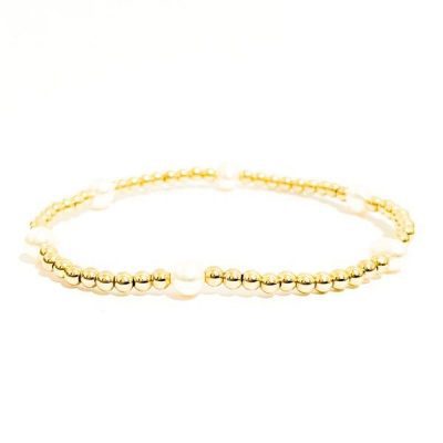 six parel armband gold