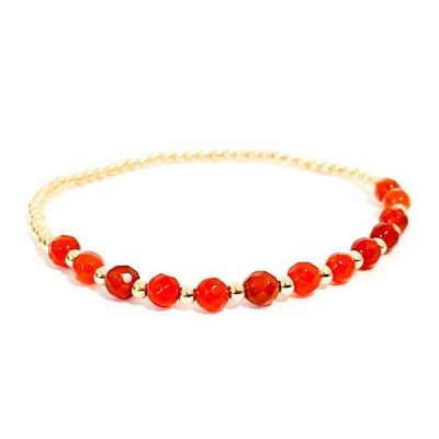 red stone armband gold