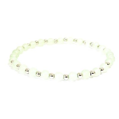 lichtgroene mix armband silver